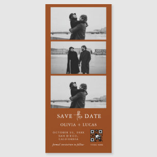Carte Magnétique Terracotta QR Code Bande Photo Mariage magnétique