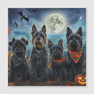 Carte Magnétique Terrier Écossais Halloween Effrayant