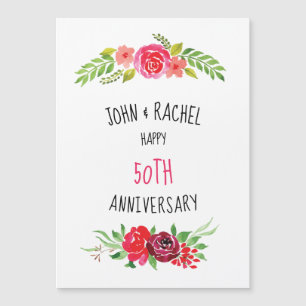 Carte Magnétique Texte heureux d'anniversaire de rose assez rose