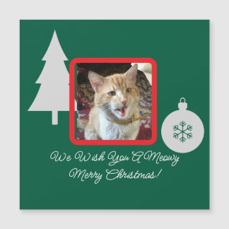 Carte Magnétique Texte Photo Cat personnalisable, Noël,