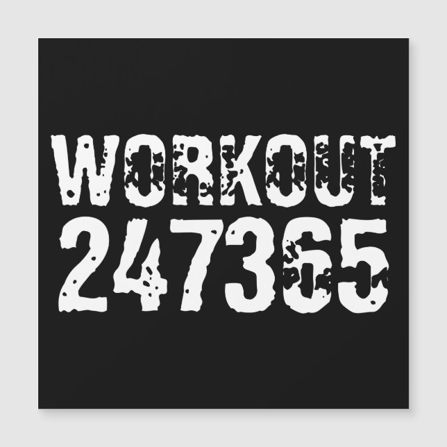 Carte Magnétique Texte usé et rayé Workout 247365 blanc (Devant)