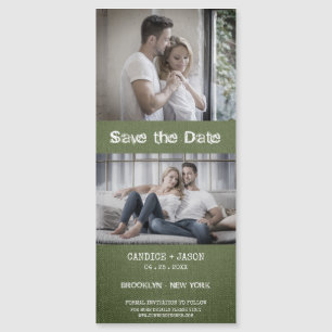 Carte Magnétique Textile vert Textile Engagé Couple romantique