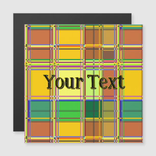 Carte Magnétique Tissu coloré des Caraïbes Madras Tartan