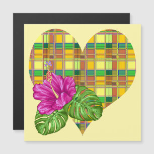 Carte Magnétique Tissu coloré des Caraïbes Madras Tartan