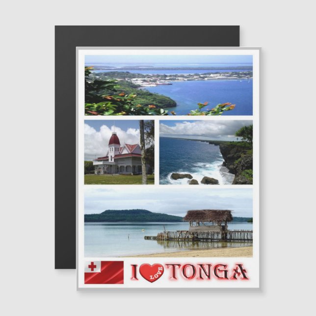 Carte Magnétique Tonga - I Love - (Devant / Derrière)