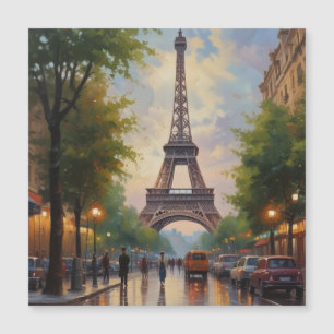 Carte Magnétique Tour Eiffel Paris Travel Vintage Retro Art