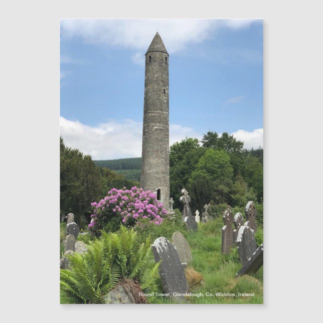 Carte Magnétique Tour ronde, Glendalough, Cie. Wicklow, Irlande (Devant)