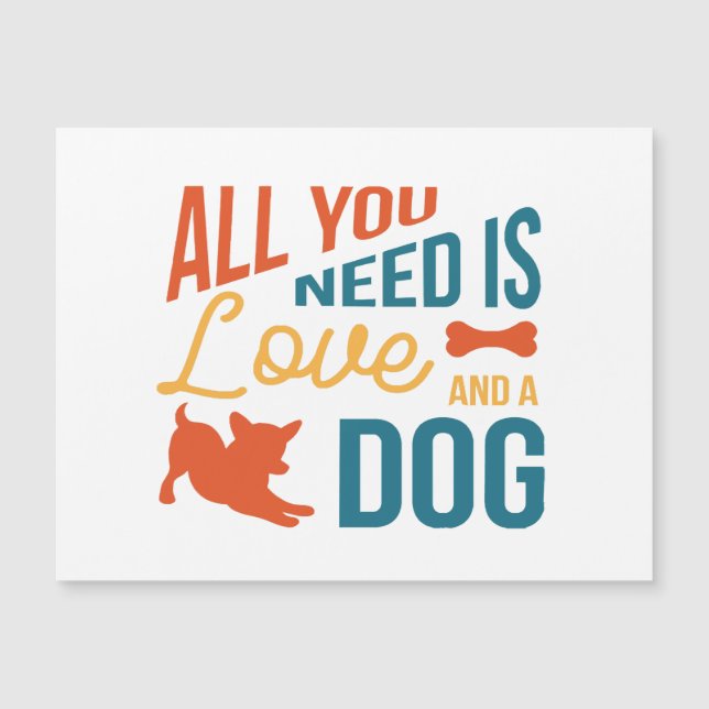 Carte Magnétique Tout ce dont vous avez besoin c'est d'amour et d'u (Devant)