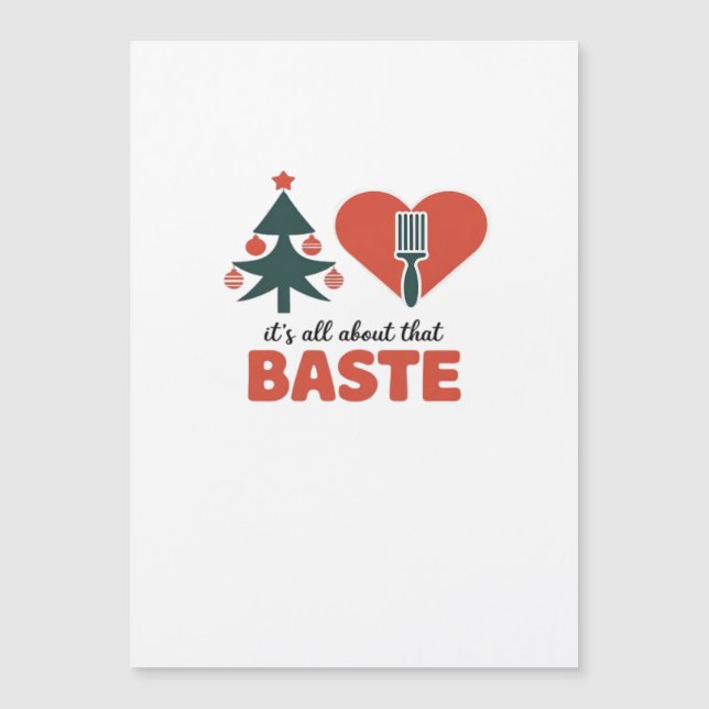 Carte Magnétique Tout sur ce Noël Rétro Classique Baste Look (Devant)