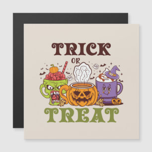 Carte Magnétique Trick Ou Treat - Belle brasse De Café Halloween