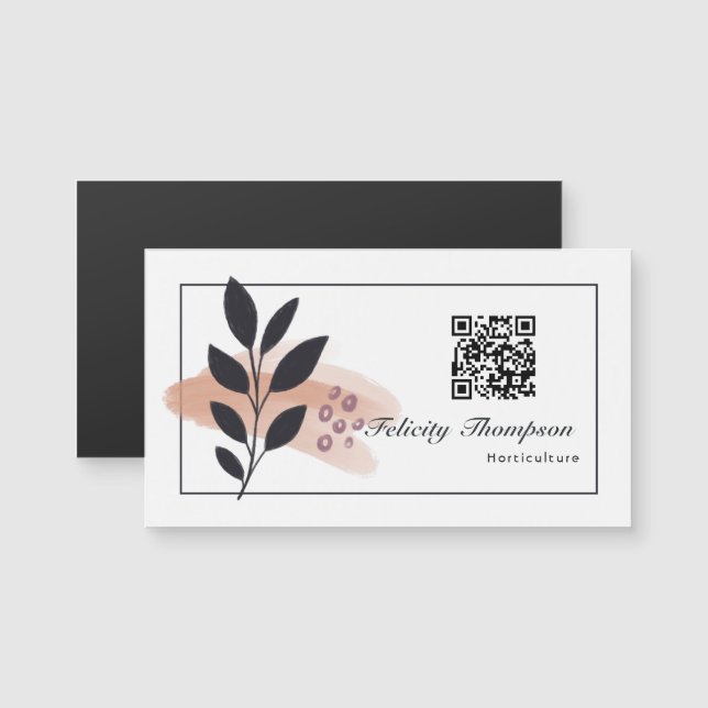 Carte Magnétique Trucs de brosse tendance Collage QR Code Entrepris (Devant / Derrière)