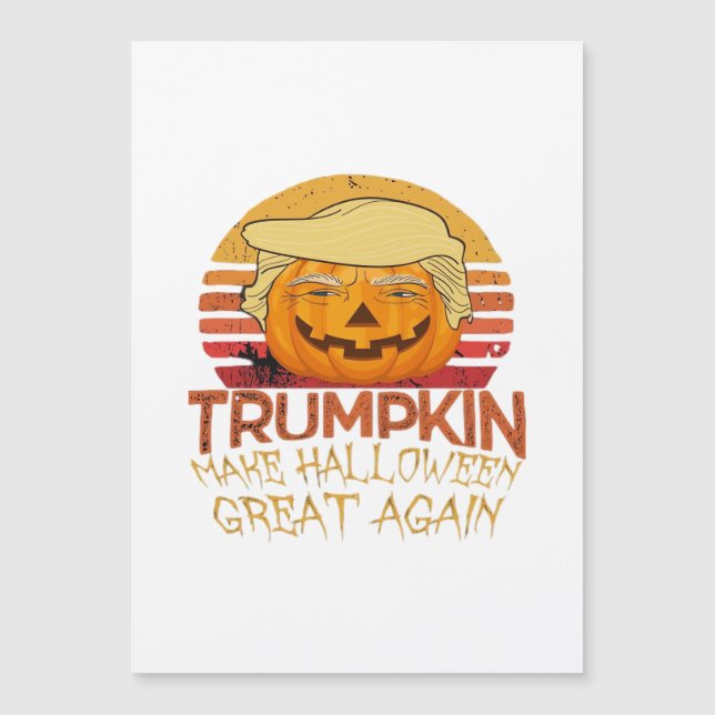 Carte Magnétique Trumpkin Halloween Drôle Classique (Devant)