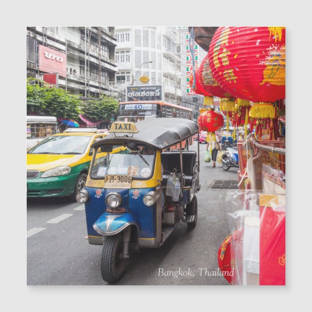 Carte Magnétique Tuk Tuk sur Yaowarat Road à Chinatown (Devant)