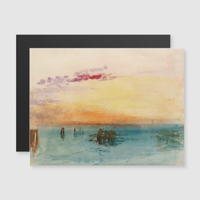 Carte Magnétique Turner - La lagune Venise au coucher du soleil car (Devant / Derrière)