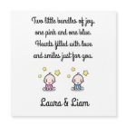 Twin Baby Girl & Boy Félicitations Avec Les Noms,