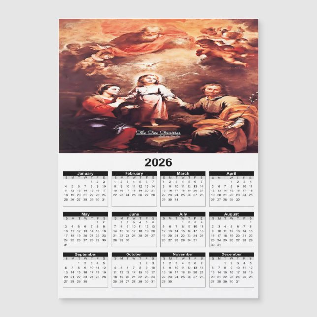 Carte Magnétique Two Trinities 2026 Calendar (Devant)