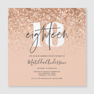 Carte Magnétique Typographie de parties scintillant de pêche modern