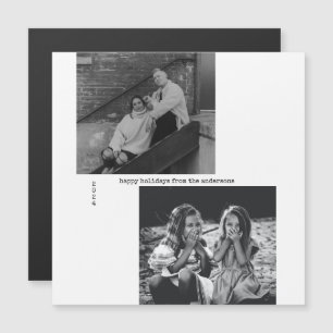 Carte Magnétique Typographie noir blanc minimaliste Noël