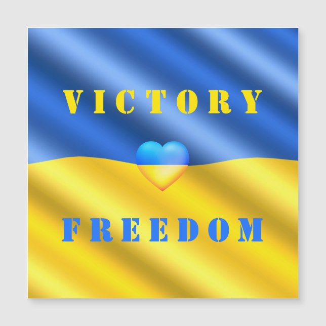 Carte Magnétique Ukraine forte - Drapeau ukrainien - Victoire de la (Devant)