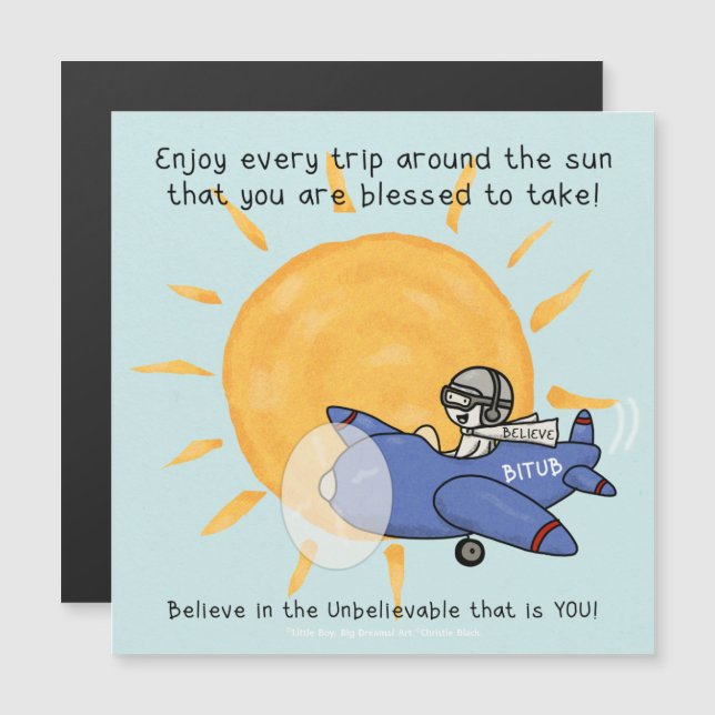 Carte Magnétique Un autre voyage autour du soleil (Devant / Derrière)
