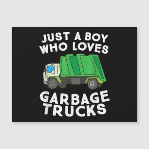 Carte Magnétique Un Camion-poubelle Juste Un Garçon Qui Aime Les Ca
