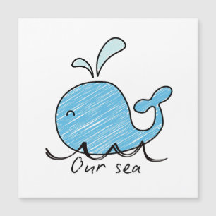 CARTE MAGNÉTIQUE UNE BALEINE AMICALE DANS SA MER