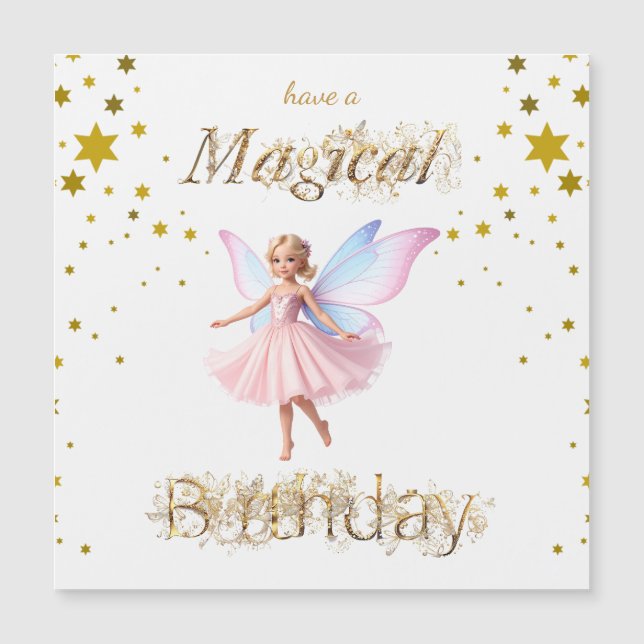 Carte Magnétique Une fée magique Anniversaire magique (Devant)