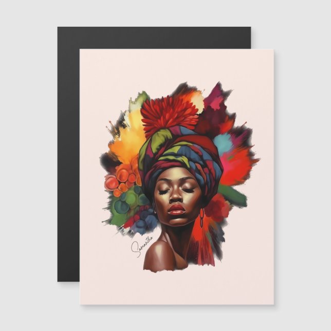 Carte Magnétique Une femme afro-américaine capable (Devant / Derrière)