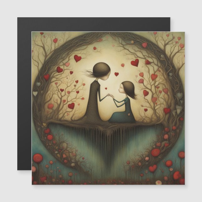 Carte Magnétique Une Fille Amour (Devant / Derrière)