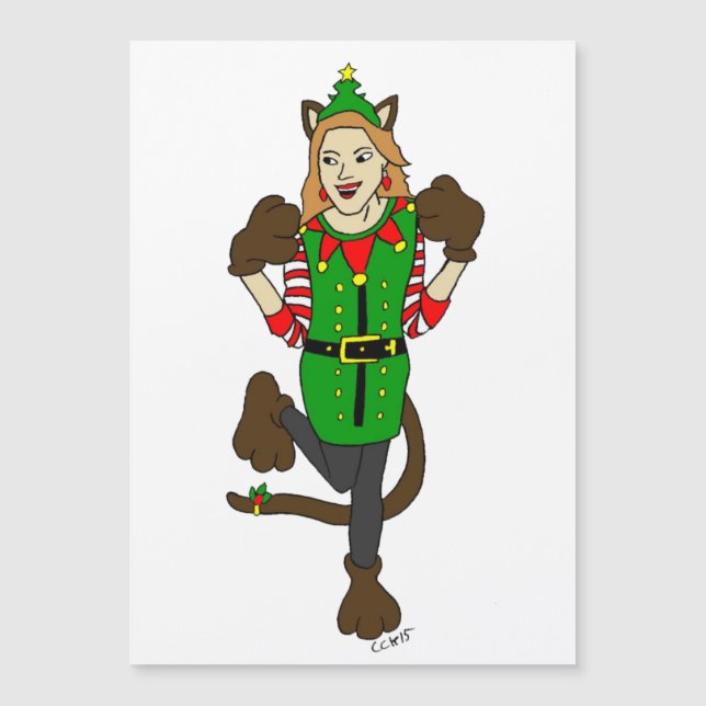 Carte Magnétique une fille de Noël (Devant)