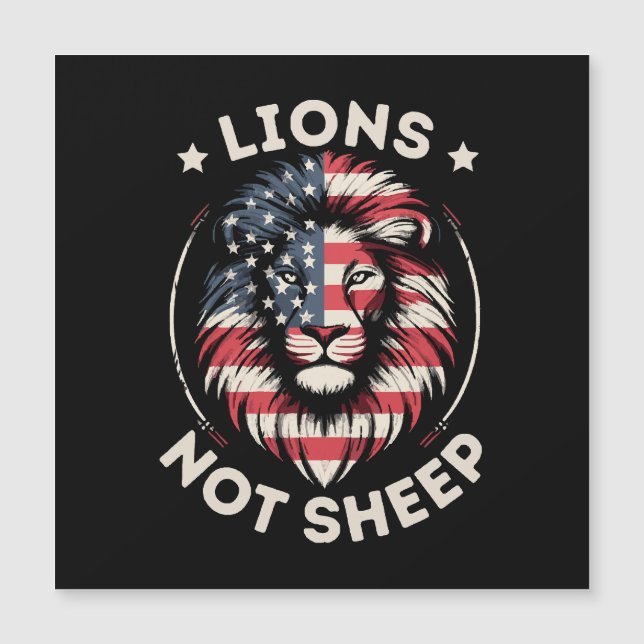 CARTE MAGNÉTIQUE USA FLAG, LIONS NON SHEEP (Devant)