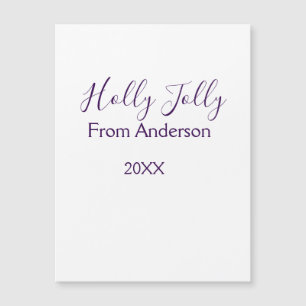 Carte Magnétique Vacances joyeuses holly ajoute nom famille année v