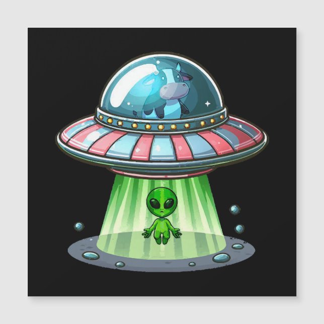 Carte Magnétique Vache qui enlève un Alien (Devant)