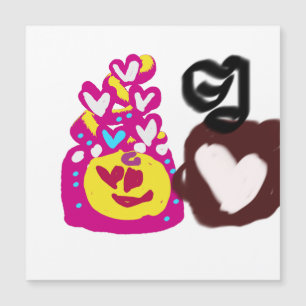 Carte Magnétique valentin cupcake