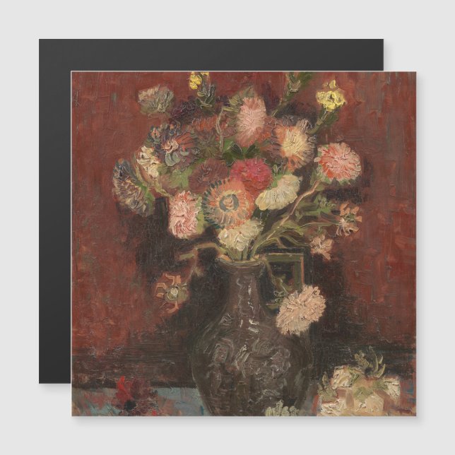 Carte Magnétique Vase avec les chinois maîtres et gladioli van Gogh (Devant / Derrière)