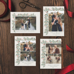 Carte Magnétique Végétation hivernale ivoire Photo Noël