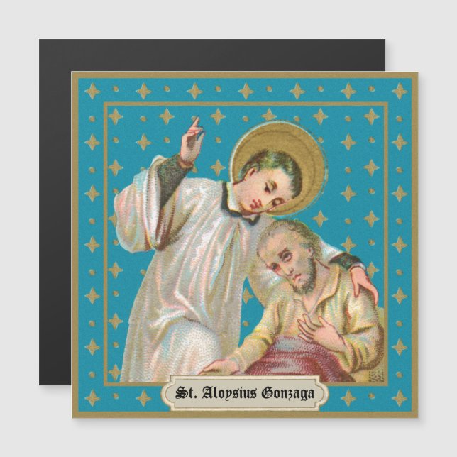Carte Magnétique Victime de St. Aloysius Gonzaga & Plague (M 006) (Devant / Derrière)