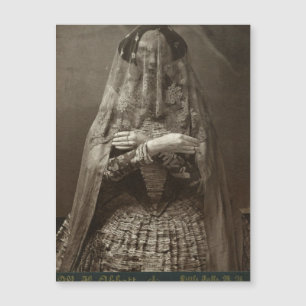 Carte Magnétique Victorienne Éffrayante, photo d'une femme décédée 