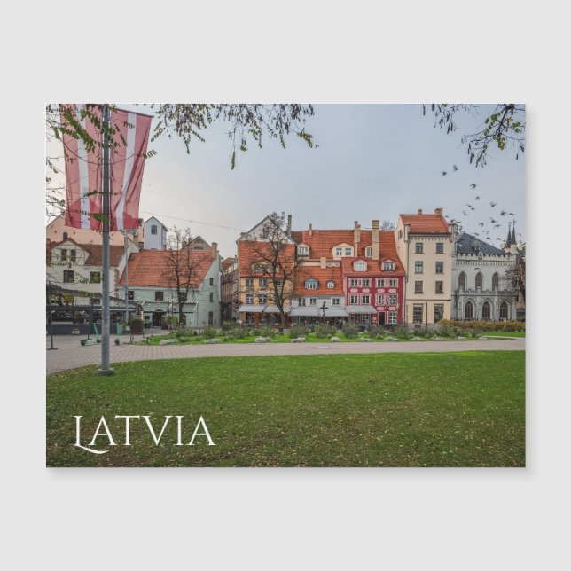 Carte Magnétique Vieille ville de Riga en automne (Devant)