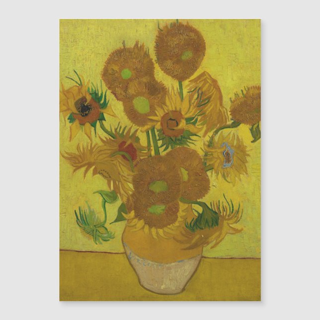 Carte Magnétique Vincent Van Gogh 15 Peinture de tournesols (Devant)