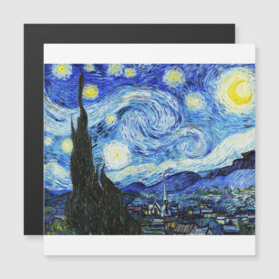 Carte Magnétique Vincent Van Gogh, le tableau La Nuit étoilée
