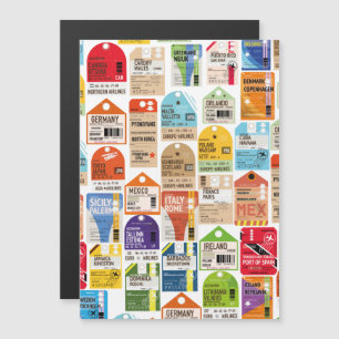 Carte Magnétique Vintage billet de voyage motif.