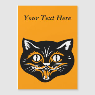 Carte Magnétique Vintage classique Halloween noir chat visage crocs