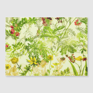 Carte Magnétique Vintage Green Woodland Botanique Feuille Fleur sau