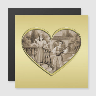 Carte Magnétique Vintage Romance couple, homme et femme, or