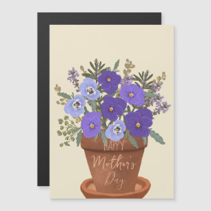 Carte Magnétique Violettes violettes dans un pot – Fleurs pour la f