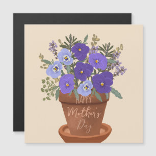 Carte Magnétique Violettes violettes dans un pot – Fleurs pour la f