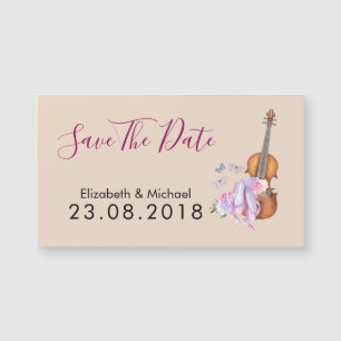 Carte Magnétique Violon et Ballet Chaussures Mariage Enregistrer La