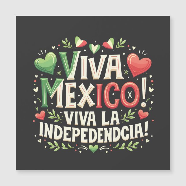 Carte Magnétique Viva Mexique Fête de l'indépendance mexicaine (Devant)