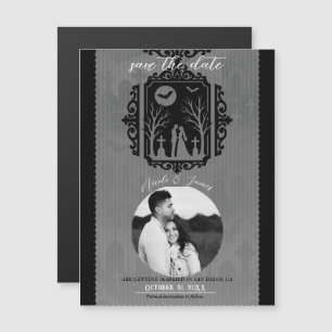Carte Magnétique Vœux de cimetière Noir & Gris Gothique Annonce de 